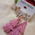 earrings pearl heart studs hoops set