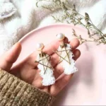 pearl star lace earrings imported earrings