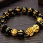 Obsidian Golden Pixiu Bracelet