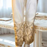 Dazzling Gold Embellished Trouser Trouser Maysuri Maysoori Bottoms Shalwar Dupatta Hijab Style clothifydotpk.com