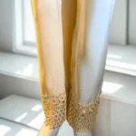 Dazzling Gold Embellished Trouser Trouser Maysuri Maysoori Bottoms Shalwar Dupatta Hijab Style clothifydotpk.com
