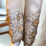 Dazzling Gold Embellished Trouser Trouser Maysuri Maysoori Bottoms Shalwar Dupatta Hijab Style clothifydotpk.com