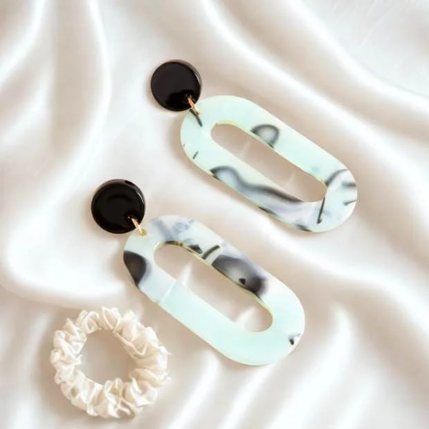 Mystic Resin Geometrical Earrings