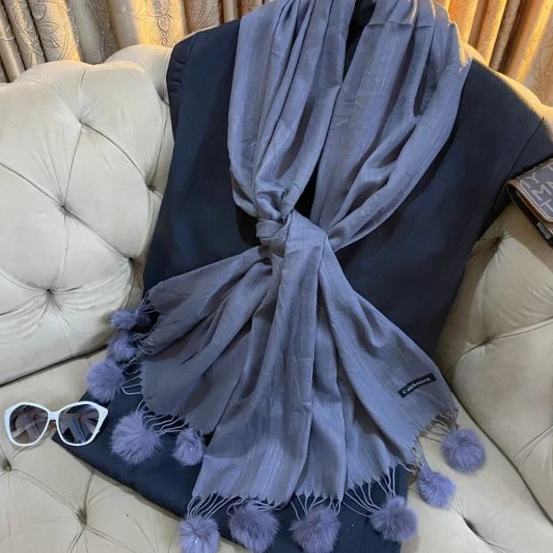 Turkish PomPom Hijab Clothifydotpk