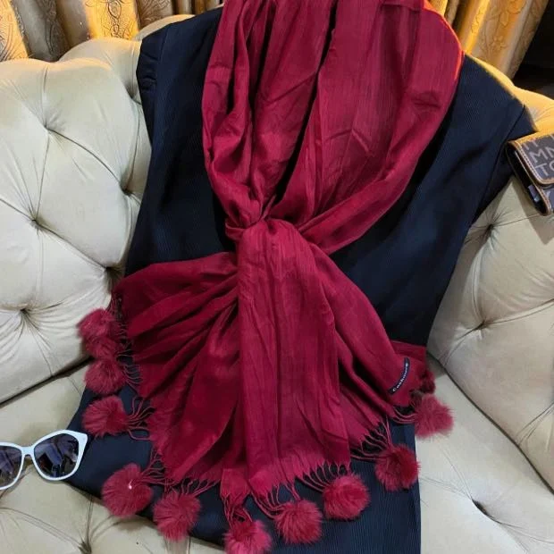 Turkish PomPom Hijab Clothifydotpk