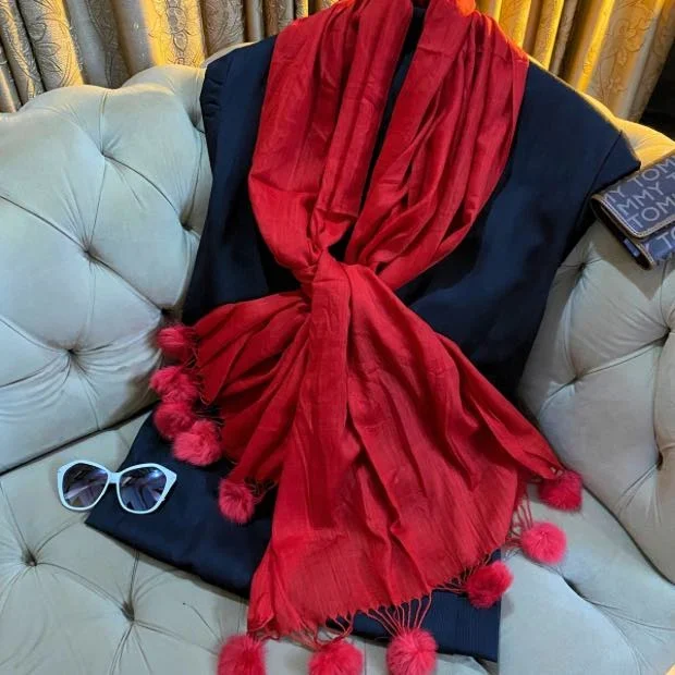 Turkish PomPom Hijab Clothifydotpk