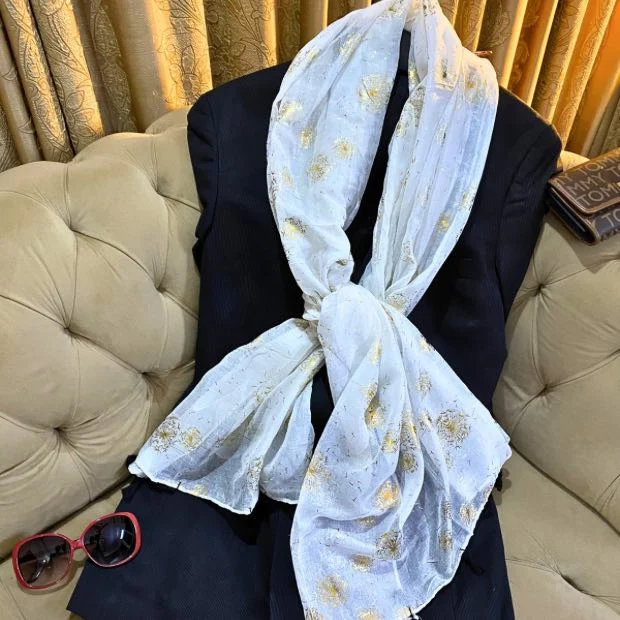 Gold Foil Hijab Clothifydotpk