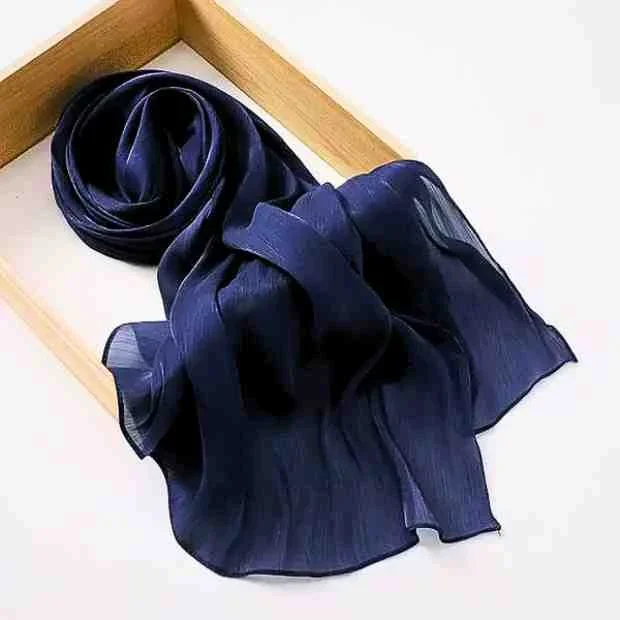 Structured organza silk hijab with a glossy finish. Clothifydotpk