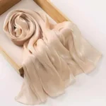 Structured organza silk hijab with a glossy finish. Clothifydotpk
