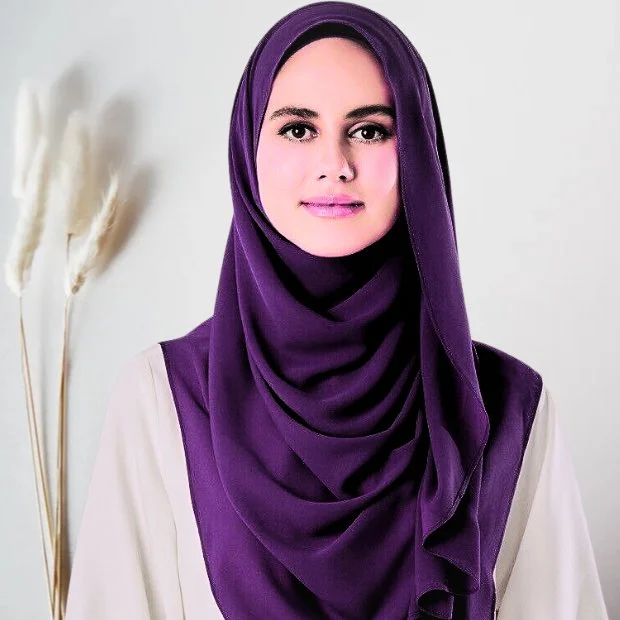 Twilight Purple Instant double loop hijab Ready to wear hijab Chiffon Georgette Hijab Clothifydotpk