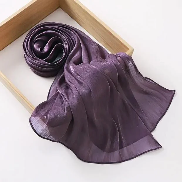 Structured organza silk hijab with a glossy finish. Clothifydotpk