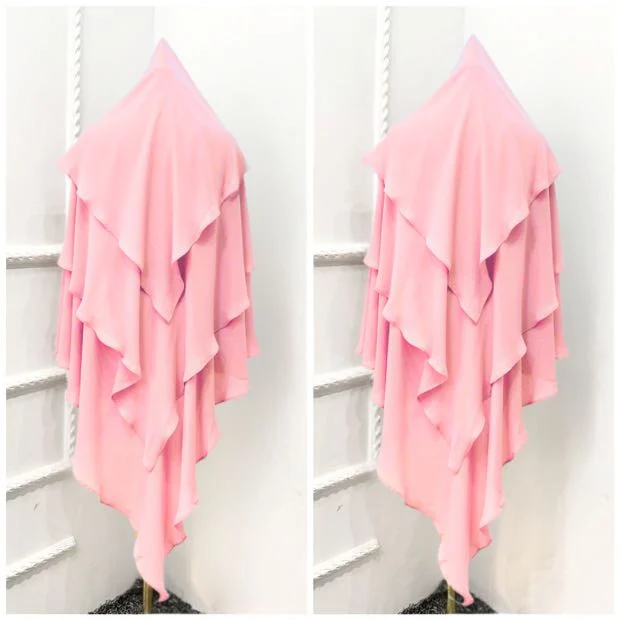 A flowing khimar, made of three separate layers of chiffon georgette Clothifydotpk