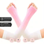 A pair of pink-to-white gradient compression arm sleeves. Clothifydotpk