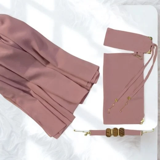 3 Piece Saudi Niqab & Hijab Set with Bracelet Clothifydotpk