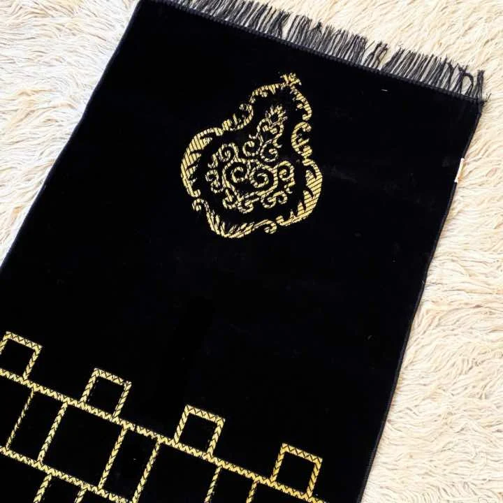 Prayer_Mat098 - 16 A beautifully patterned premium carpet prayer mat laid out flat. By Clothifydotpk