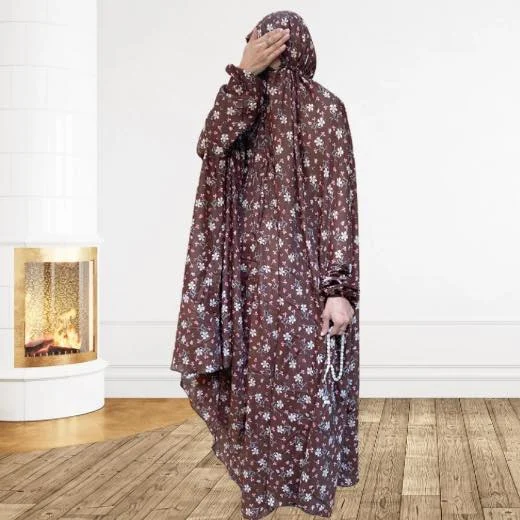 NamazChadar_3Dec25_1 - 11 A woman using a breathable soft swiss lawn Namaz Chadar with pocket, performing salah By Clothifydotpk