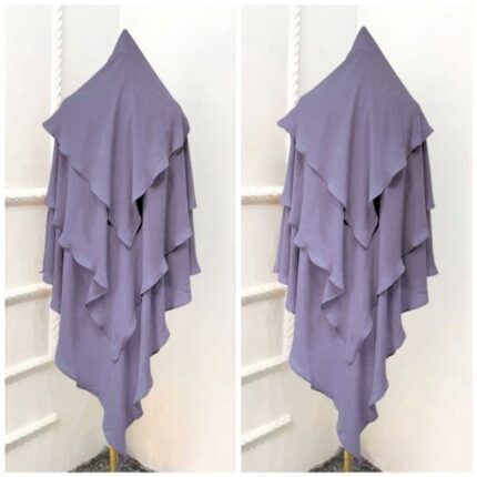 A flowing 3 layer khimar Hijab, made of three separate layers of chiffon. By Clothifydotpk