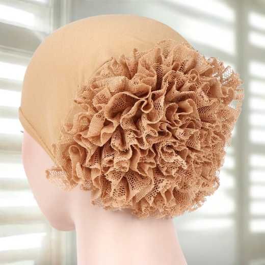 Bonnet Cap_6132 - 44 A detailed close-up of the built-in volumizing dome, highlighting its soft, structured design. Clothifydotpk