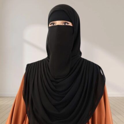 A Women wearing Harmala Hijab & Niqab Set By Clothifydotpk