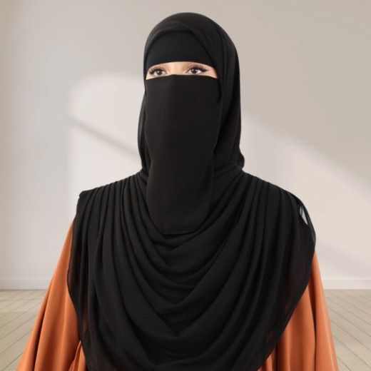 Hijab_Niqab_Set_Fancy09 - 1 A Women wearing Harmala Hijab & Niqab Set By Clothifydotpk