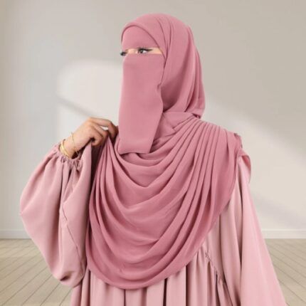 A Women wearing Harmala Hijab & Niqab Set By Clothifydotpk