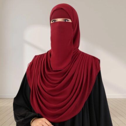 A Women wearing Harmala Hijab & Niqab Set By Clothifydotpk