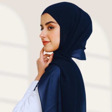 Navy Blue Instant chiffon hijab Ready to wear hijab Chiffon Hijab Clothifydotpk
