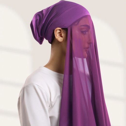 Instant_Hijab-0101 Orchid Instant chiffon hijab Ready to wear hijab Chiffon Hijab Clothifydotpk