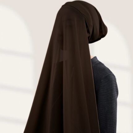 Brown Instant chiffon hijab Ready to wear hijab Chiffon Hijab Clothifydotpk