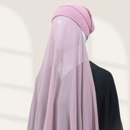 Powder pink Instant chiffon hijab Ready to wear hijab Chiffon Hijab Clothifydotpk