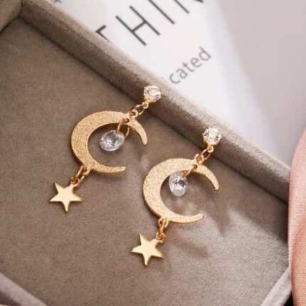 Moon Star Drop Earrings