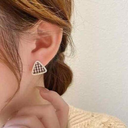 Checkered Stud Earrings