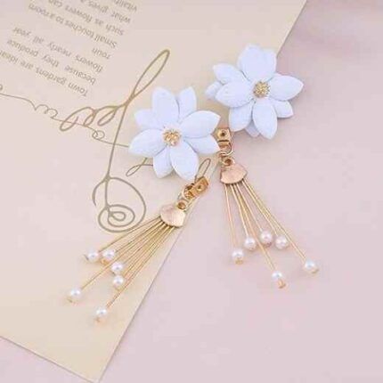 Floral Pearl Drop Earrings