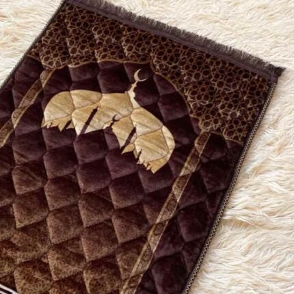 A premium prayer mat with a thick, quilted design for comfort and a non-slip base