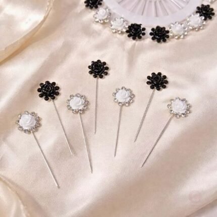 Floral Rhinestone Hijab Pins By CLOTHIFYDOTPK