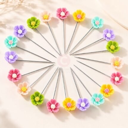 A close-up of a floral Hijab Pin. Clothifydotpk