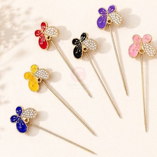 Pins_PQ_03842 - 57 A close-up of a Premium metal brooch pin. By Clothifydotpk