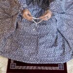 Woman Performing Salah in a Breathable Soft Swiss Lawn Namaz Chadar with Pocket By Clothifydotpk