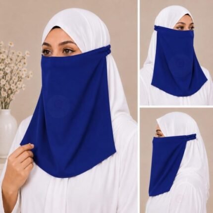 Women Wearing Premium Elastic Half Niqab - designed with the highest quality, double layered fabric that is comfortable & breathable for modest women. BY CLOTHIFYDOTPK