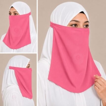 Women Wearing Premium Elastic Half Niqab - designed with the highest quality, double layered fabric that is comfortable & breathable for modest women. BY CLOTHIFYDOTPK