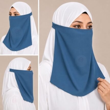 Women Wearing Premium Elastic Half Niqab - designed with the highest quality, double layered fabric that is comfortable & breathable for modest women. BY CLOTHIFYDOTPK
