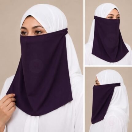 Women Wearing Premium Elastic Half Niqab - designed with the highest quality, double layered fabric that is comfortable & breathable for modest women. BY CLOTHIFYDOTPK