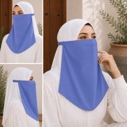 Women Wearing Premium Elastic Half Niqab - designed with the highest quality, double layered fabric that is comfortable & breathable for modest women. BY CLOTHIFYDOTPK