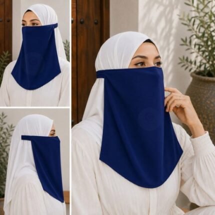 Women Wearing Premium Elastic Half Niqab - designed with the highest quality, double layered fabric that is comfortable & breathable for modest women. BY CLOTHIFYDOTPK