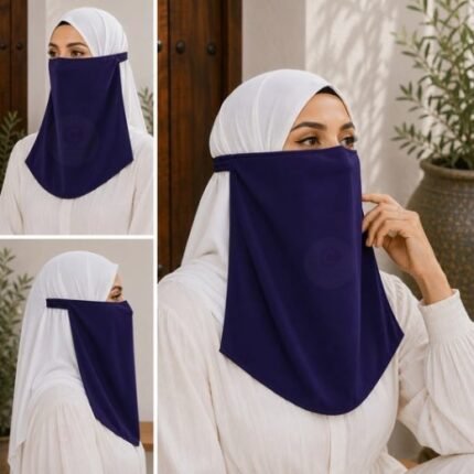 Women Wearing Premium Elastic Half Niqab - designed with the highest quality, double layered fabric that is comfortable & breathable for modest women. BY CLOTHIFYDOTPK