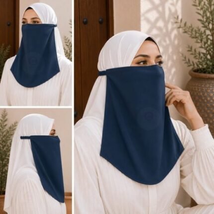 Women Wearing Premium Elastic Half Niqab - designed with the highest quality, double layered fabric that is comfortable & breathable for modest women. BY CLOTHIFYDOTPK