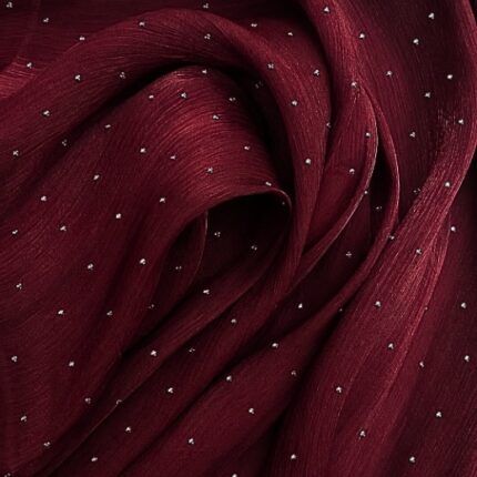 Sheer organza silk hijab embellished with subtle sparkling stones. BY CLOTHIFYDOTPK