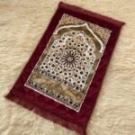 This beautifully designed, quilted prayer mat offers premium padding and is shown flat - courtesy of CLOTHIFYDOTPK.