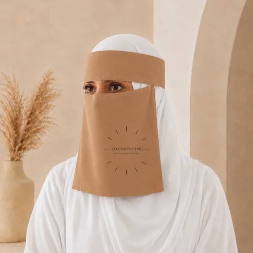 Saudi Niqab New 465 - 28 Women wearing Saudi-style niqab in lightweight fabric, featuring a wide eye opening and soft draping. BY CLOTHIFYDOTPK