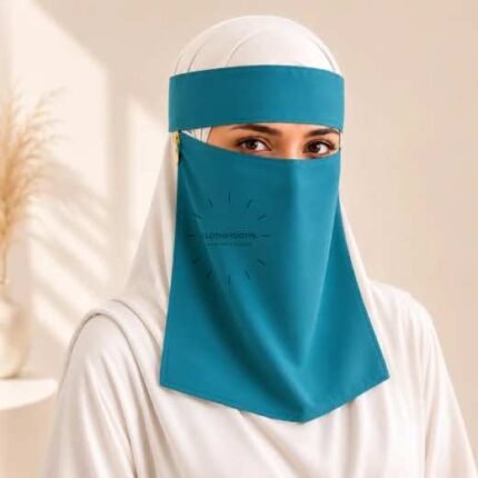 Women wearing Saudi style niqab in lightweight fabric, featuring a wide eye opening and soft draping. BY CLOTHIFYDOTPK